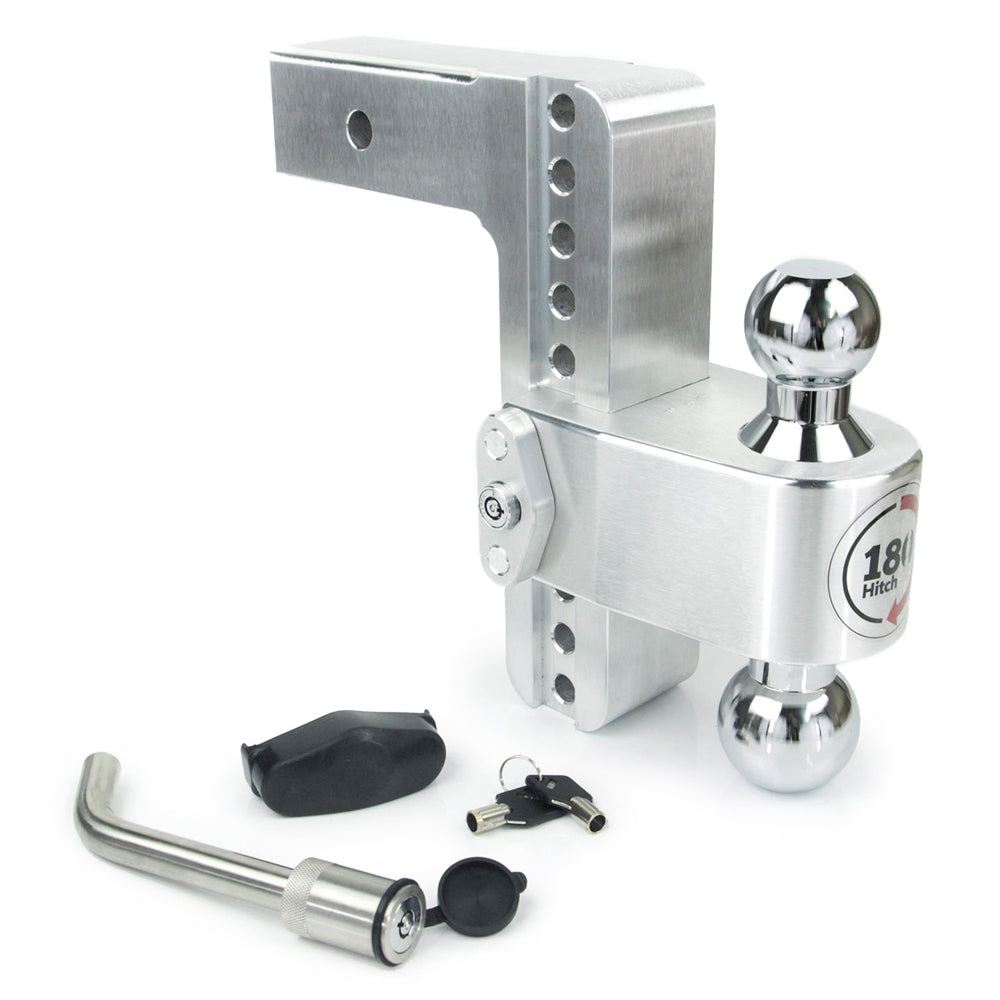 Weigh Safe CTB8-2.5-KA 180 Hitch, Drop Length: 8", Shaft Size: 2.5", Ball Size: 2" x 2-5/16", Ball Type: Chrome-Plated Steel, Keyed Alike Locks: Keyed Alike Hitch Locking Pin; +$30.00