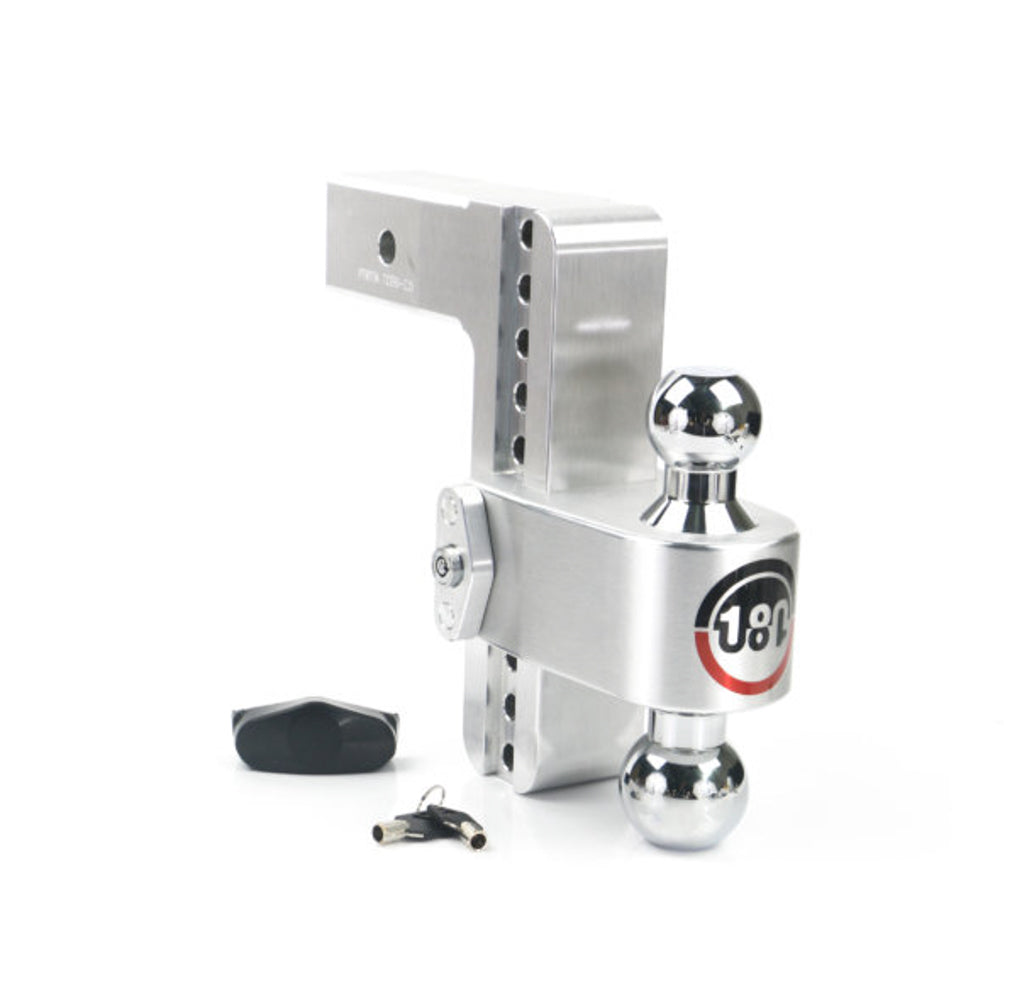 Weigh Safe CTB8-2.5 180 Hitch, Drop Length: 8", Shaft Size: 2.5", Ball Size: 2" x 2-5/16", Ball Type: Chrome-Plated Steel, Keyed Alike Locks: No Additional Locks