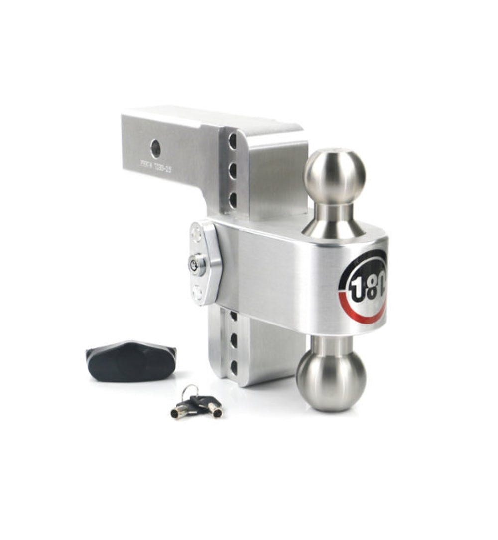 Weigh Safe LTB6-2.5 180 Hitch, Drop Length: 6", Shaft Size: 2.5", Ball Size: 2" x 2-5/16", Ball Type: Stainless Steel, Keyed Alike Locks: No Additional Locks