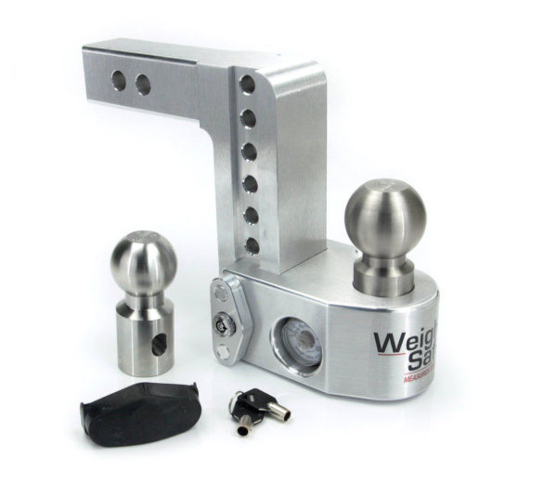 Weigh Safe WS6-2 Aluminum Adjustable Ball Mount, Drop Length: 6", Shaft Size: 2", Tow Ball: 2" & 2-5/16", Keyed Alike Locks: No Additional Locks, :