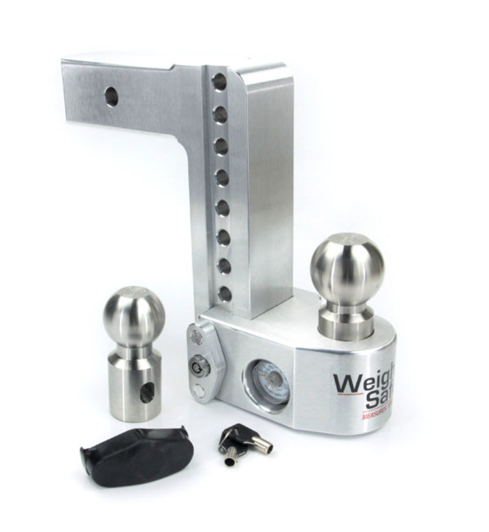 Weigh Safe WS8-2.5 Aluminum Adjustable Ball Mount, Drop Length: 8", Shaft Size: 2.5", Tow Ball: 2" & 2-5/16", Keyed Alike Locks: No Additional Locks, :