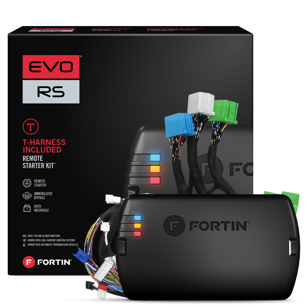 Fortin EVO-GMT6 Module & T-Harness combo for Cadillac, Chevrolet Push-to-Start vehicles.