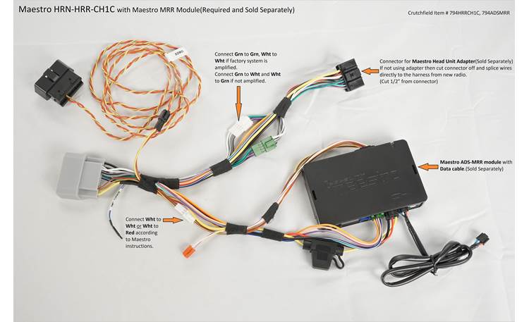 iDatalink HRN-HRR-CH1 Connect a new car stereo and retain steering wheel controls and factory amp in select 2007-20 Chrysler-made vehicles ( ADS-MRR or ADS-MRR2 module also required ) (Black)