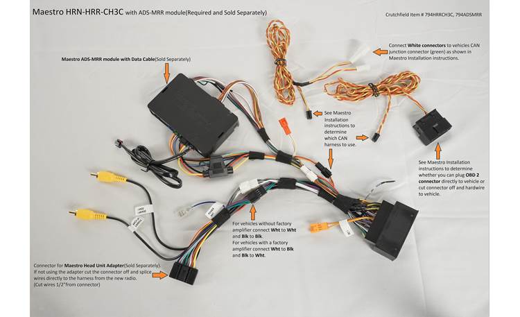 iDatalink HRN-HRR-CH3 Factory Integration Adapter Connect an iDatalink-compatible car stereo and retain steering wheel controls and factory amp in select Chrysler-made vehicles ( ADS-MRR or ADS-MRR2 module also required )