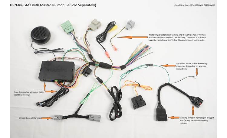 iDatalink HRN-RR-GM3 Interface Harness Connect an iDatalink-compatible car stereo and retain steering wheel controls, OnStar, backup cam, and Bluetooth in select GM-made vehicles ( ADS-MRR or ADS-MRR2 module also required )