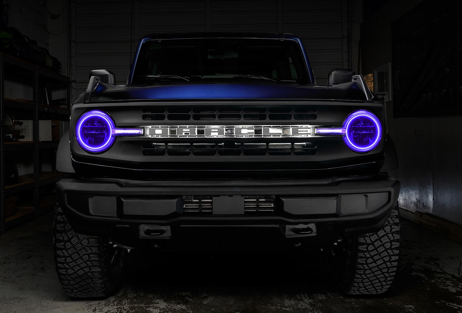 Oracle Lighting 1471-335 Halo Kits 1471-335 Headlight Halo Kit, 2021-2022 Ford Bronco ColorSHIFT® Headlight Halo Kit w/DRL Bar - Base Headlights