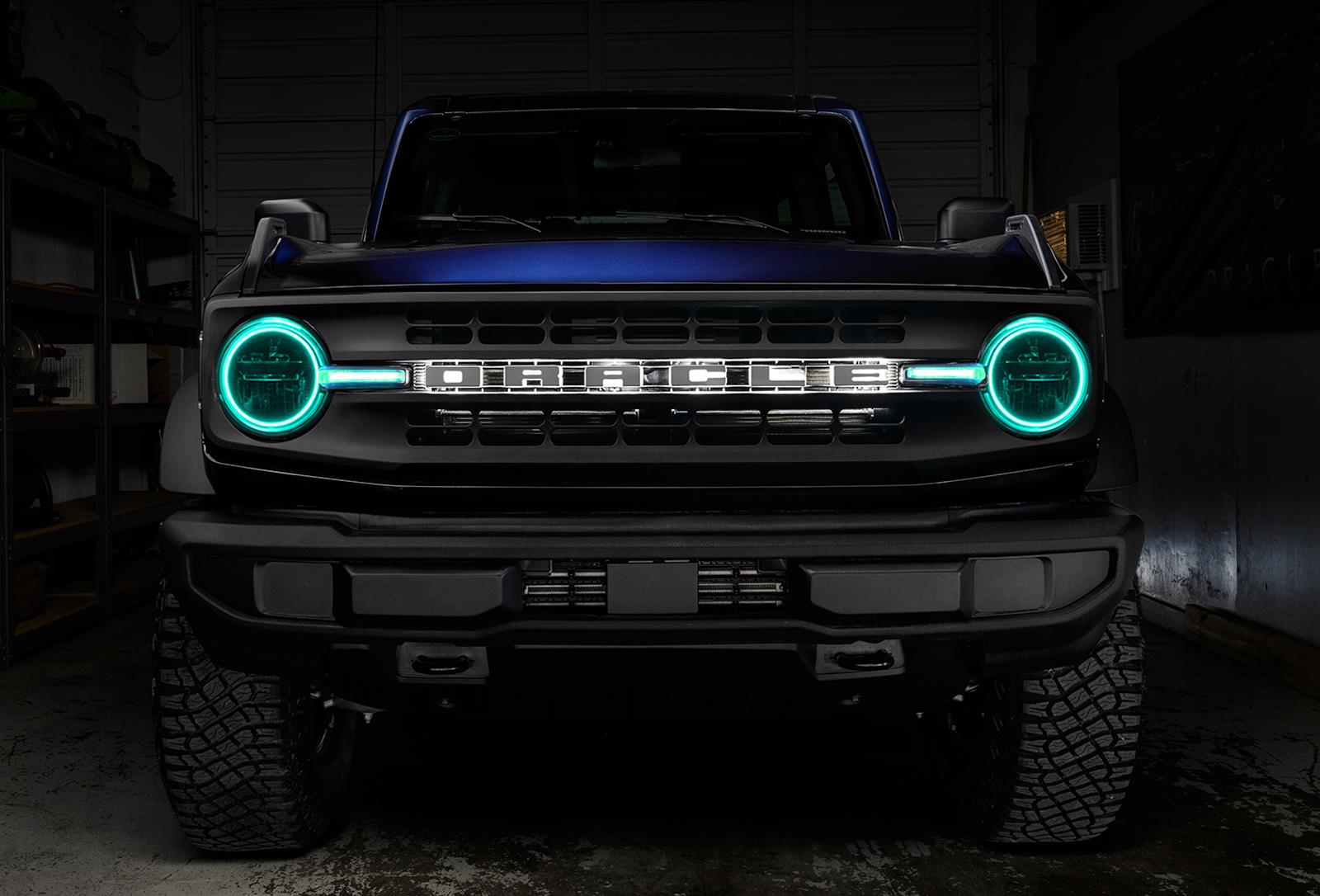 Oracle Lighting 1471-504 Halo Kits 1471-504 Headlight Halo Kit, 2021-2022 Ford Bronco ColorSHIFT® Headlight Halo Kit w/DRL Bar - Base Headlights