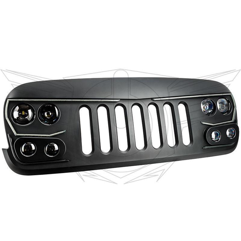 Oracle Lighting 5817-PRO Vector Series Grilles 5817-PRO VECTOR Series Full LED Grill - Jeep Wrangler JK