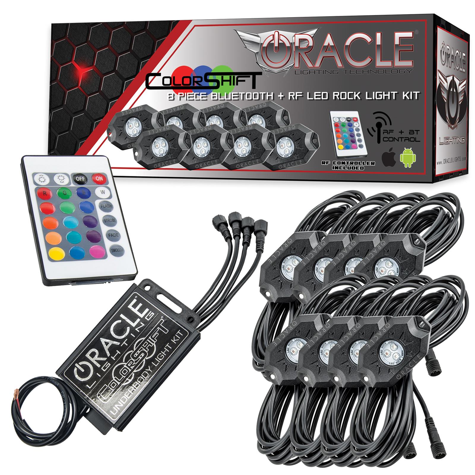 Oracle Lighting 5819-333 ColorSHIFT LED Rock Light Underbody Kits 5819-333 Auxiliary Lights, Underbody, Bluetooth, Wireless Remote, ColorSHIFT Rock Light, Kit