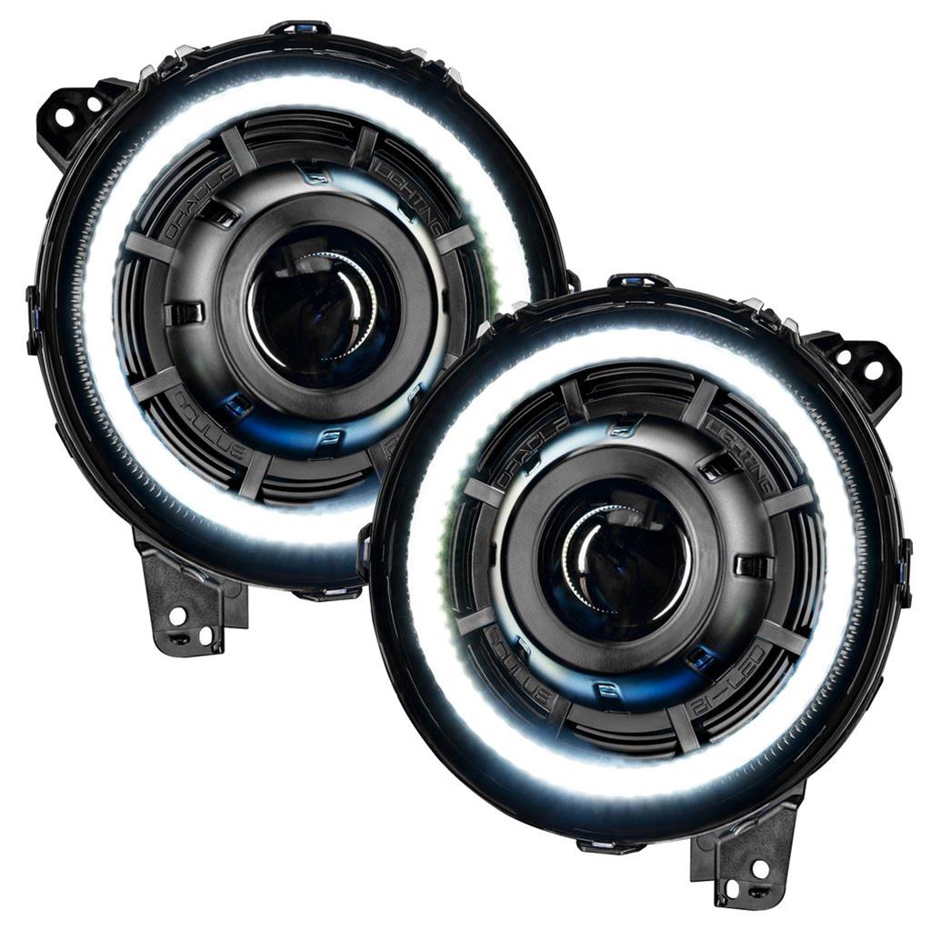 Oracle Lighting 5839-504 Oculus Bi-LED Projector Headlights 5839-504 Headlights, 9 in. Diameter, Oculus, 5,200 Lumens, Matte Black Bezel, Jeep, JL/JT, Pair