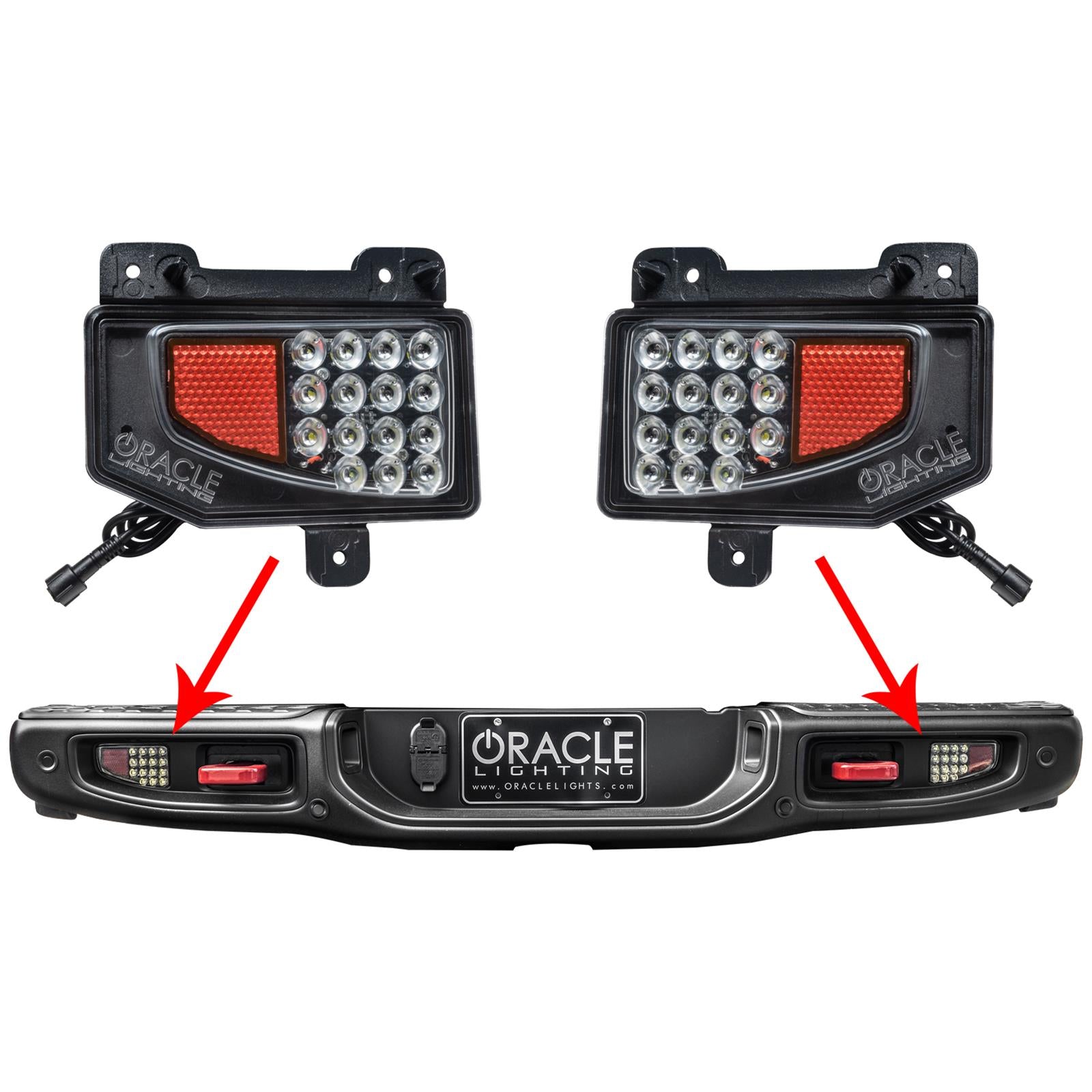 Oracle Lighting 5881-504 Rear Bumper LED Reverse Lights 5881-504 Reverse Lights, LED, Rear Bumper, 1,500 Lumens, with Harness, Jeep, JT, Pair