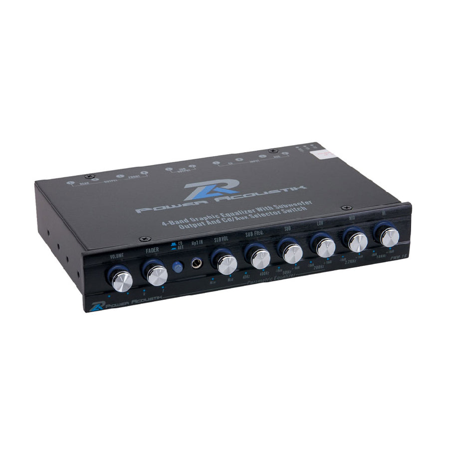 Power Acoustik PWM-16 4-Band Graphic Equalizer w/ Built-In Pre-Amp & Subwoofer Control