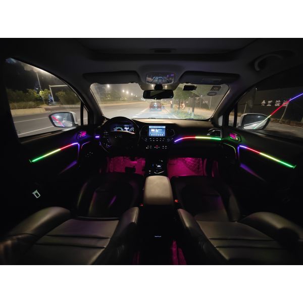 Racesport AKIT10 LED Interior Ambient 10-Piece RGBW Multicolor Ultra-Flow Series ColorSmart 2-Door Vehicle Complete Kit