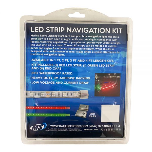 Racesport MSL1FTSL Boat and Marine Vessel 12in LED Strip Starboard and Port sidelight Nav kit (1FT)