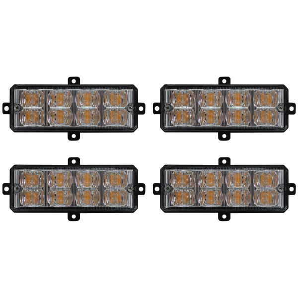 Racesport RS-281-4LED-A (4) LED Grille Strobe Light Kit (Amber)