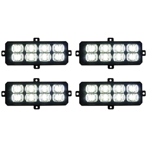 Racesport RS-281-4LED-W (4) LED Grille Strobe Light Kit (White)