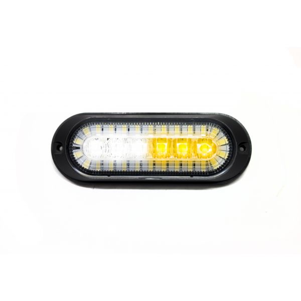 Racesport RS7003AWD Dual Function Ultra Thin Flush Mount Amber Flasher Strobe with White LED DRL function - SAE Certified J595 and J2087