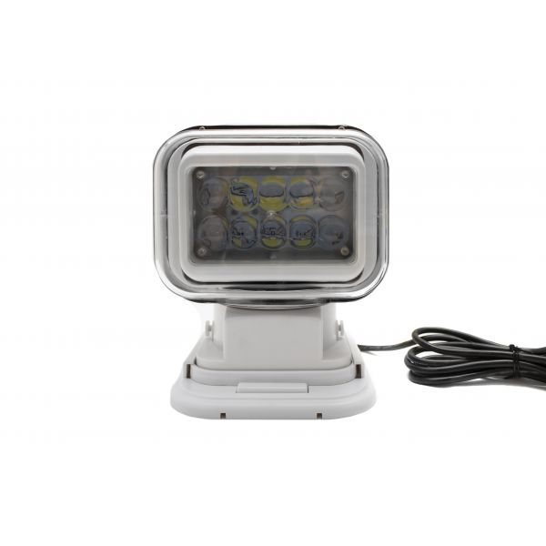 Racesport RSM50WW Motorized 50W LED Spot Light w/ Remote 360 degree / 120 vertical Swivel Functionality (White)