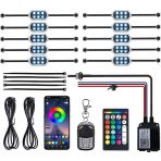 Racesport RSMCACS RGB Multi-Color LED Motorcycle Accent Strip Light Kit with Bluetooth and RF Remote Control Race Sport Lighting