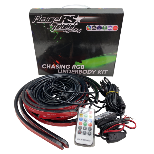 Racesport RSUCACS RGB Chasing Style 6-Piece Underbody LED Kit with ColorADAPT Remote and ColorSMART APP Control Options