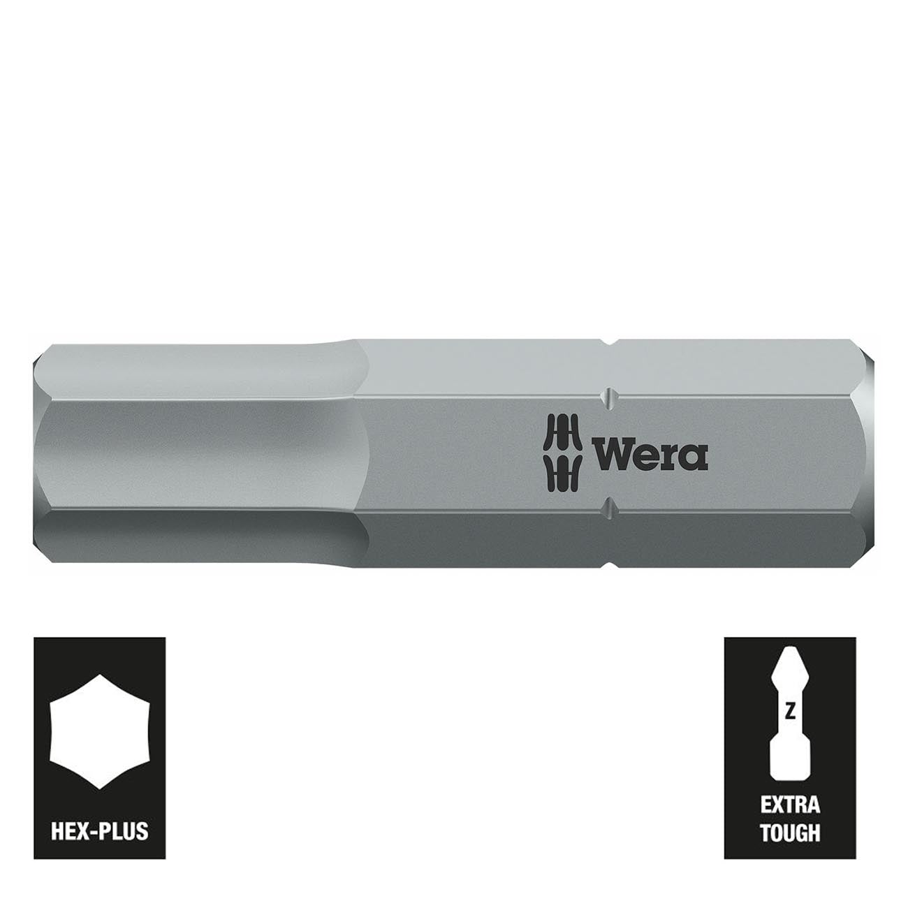 WERA 05056332001 7mm Hex-Plus Bit - 1/4" Drive