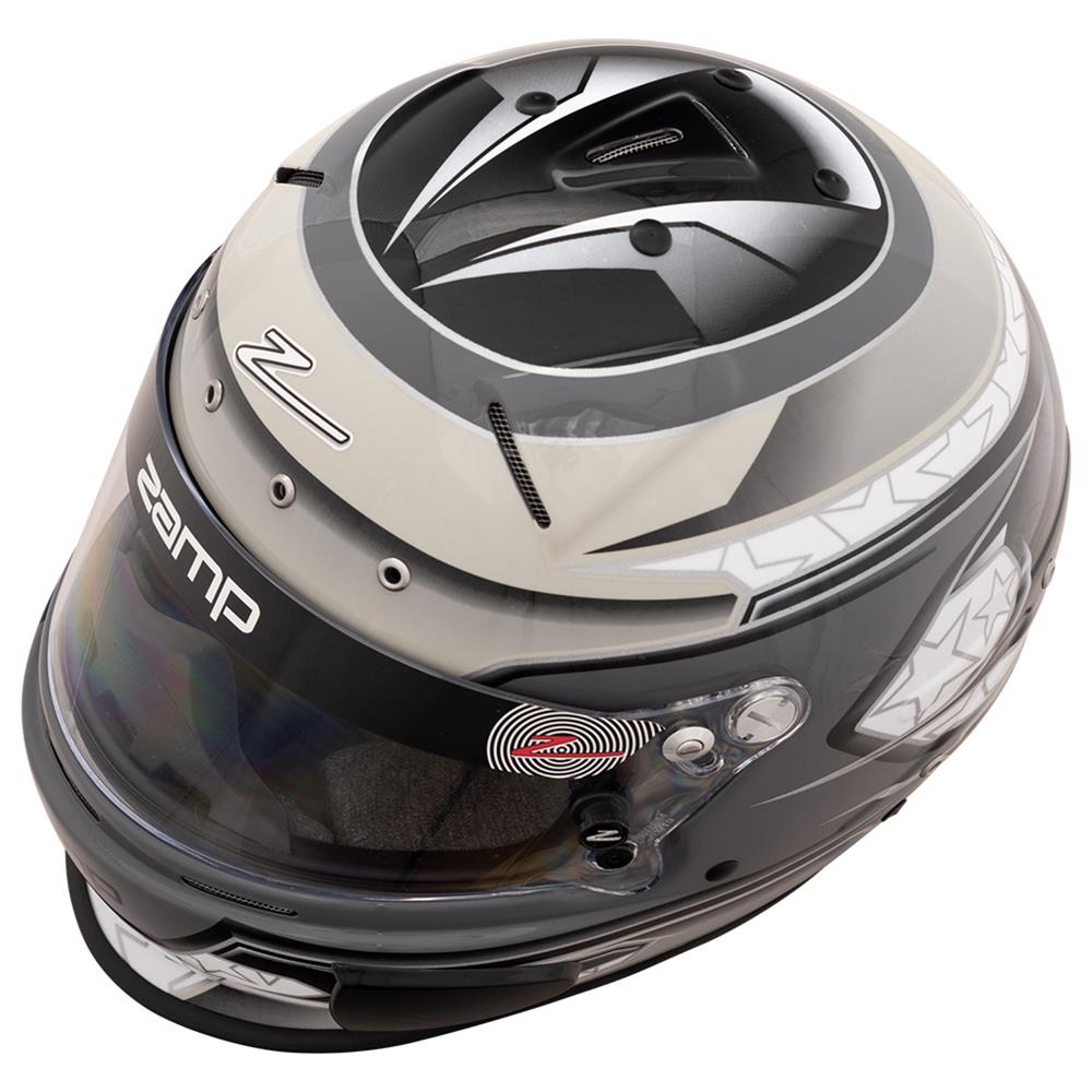 Zamp RZ-70E Switch Helmets H760C01L Helmet, RZ-70E Switch, Full Face, Switch Gray/Light Gray Graphic, Gloss Finish, Fire-Retardant Liner, Snell SA2020/FIA 8859-2015, Large, Each