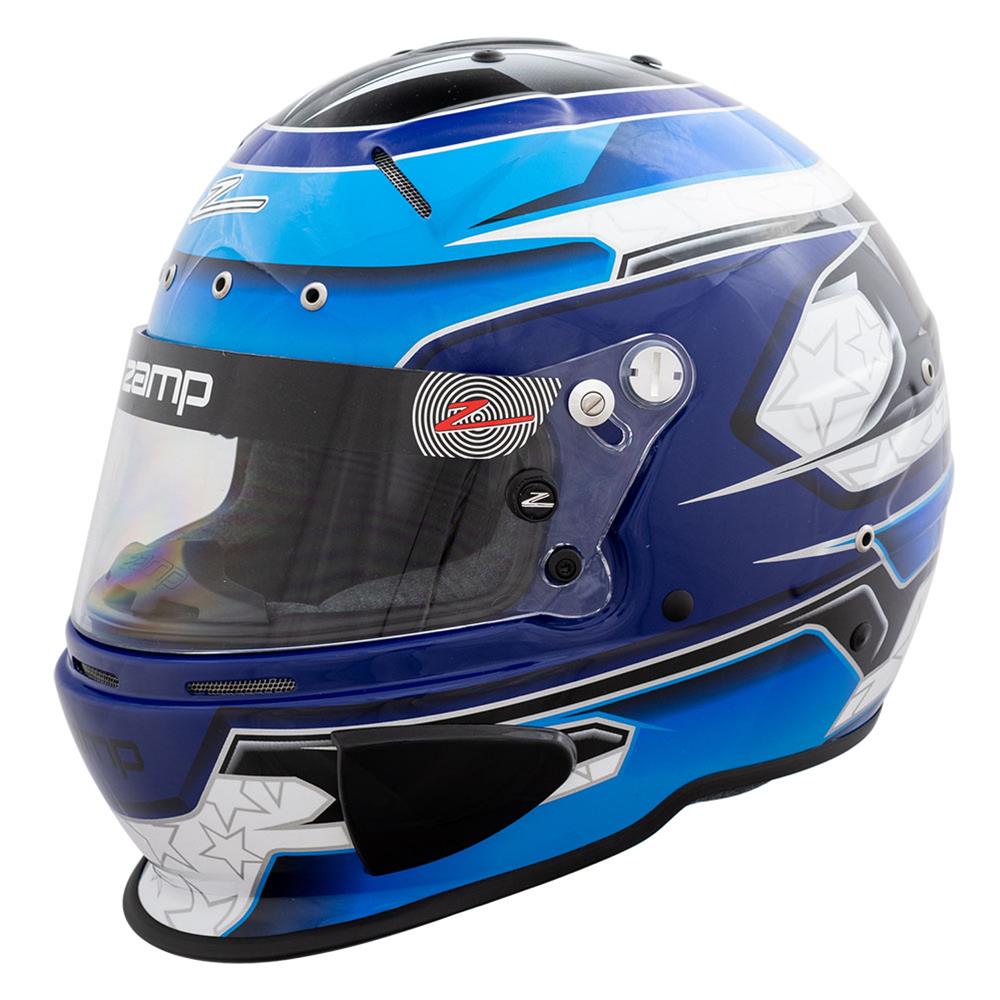 Zamp RZ-70E Switch Helmets H760C31L Helmet, RZ-70E Switch, Full Face, Switch Blue/Light Blue Graphic, Gloss Finish, Fire-Retardant Liner, Snell SA2020/FIA 8859-2015, Large, Each