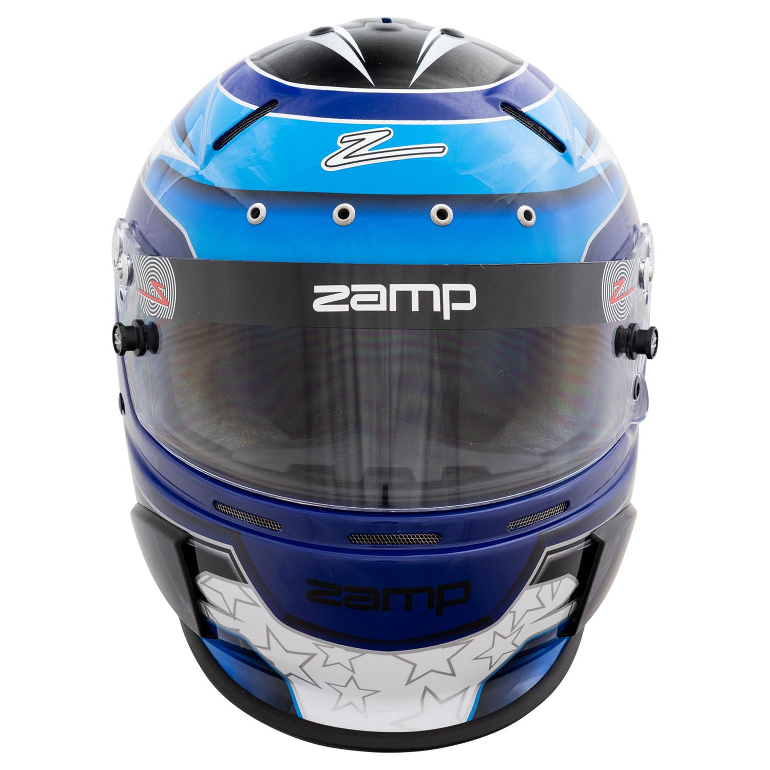 Zamp RZ-70E Switch Helmets H760C31XL Helmet, RZ-70E Switch, Full Face, Switch Blue/Light Blue Graphic, Gloss Finish, Fire-Retardant Liner, Snell SA2020/FIA 8859-2015, X-Large, Each