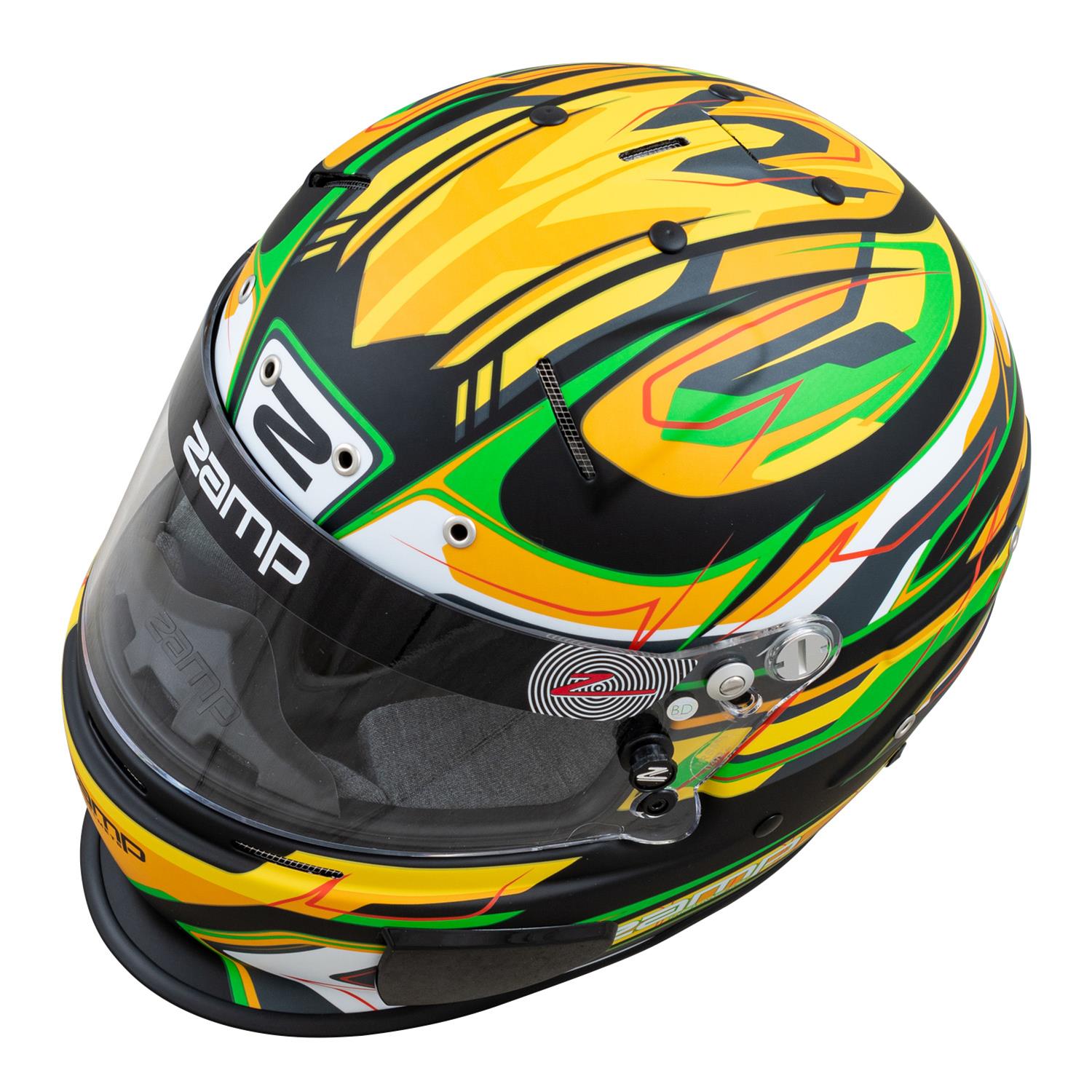 Zamp Helmets H760C49L Helmet RZ-70E Switch SNELL SA2020/FIA8859-2015 Matte Grn/Blk/ Graphic Large