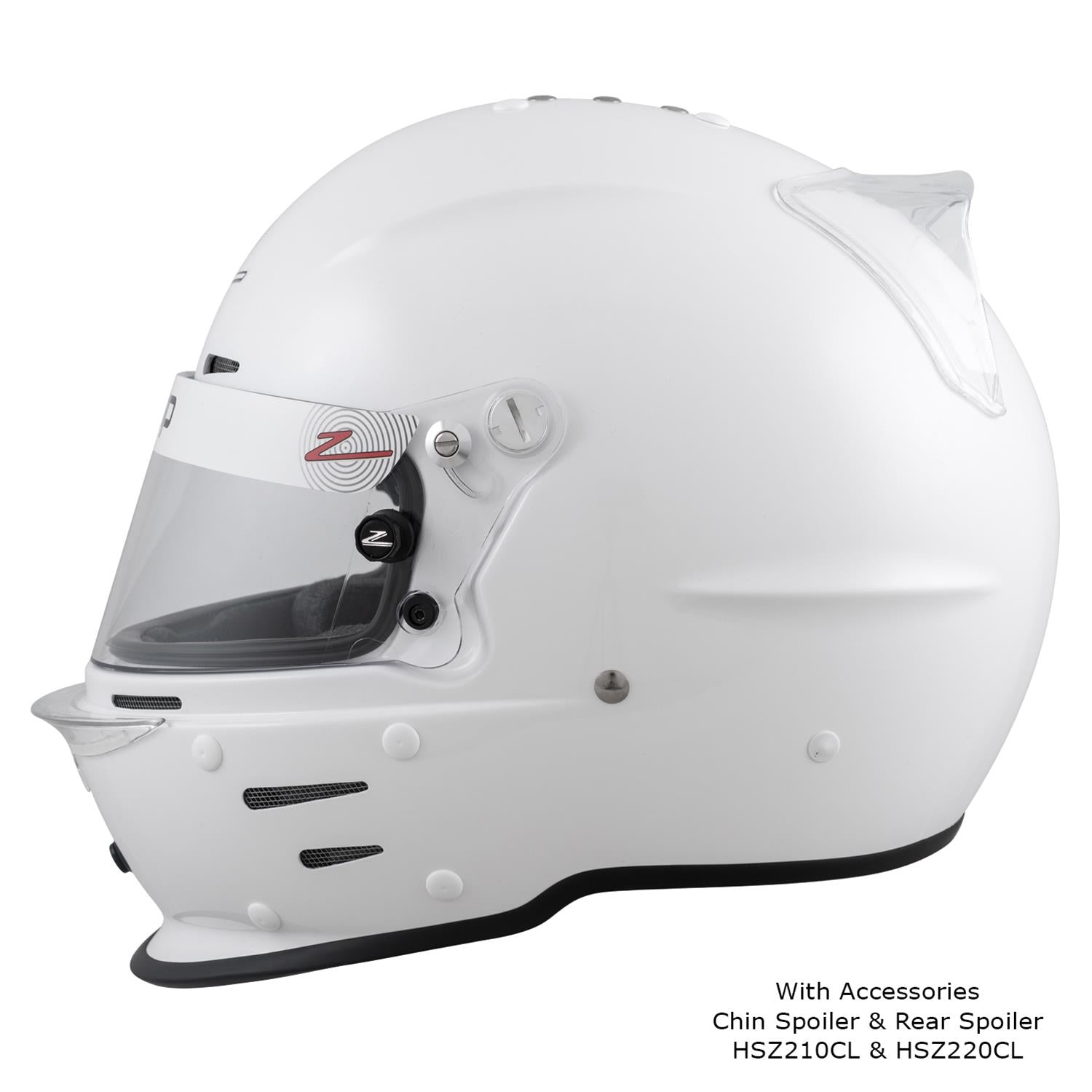 Zamp RZ-62 Helmets H764001L Helmet, RZ-62, Full Face, Gloss, White, Fire-Retardant Fabric, Snell SA2020, Large, Each